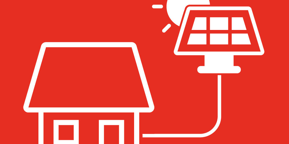 Illustrazione di una casa collegata a un impianto fotovoltaico