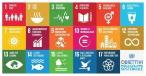 Illustrazione dei 17 obiettivi di sostenibilità dell’Agenda 2030