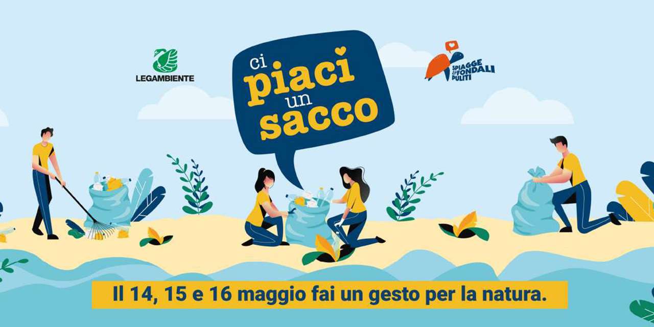 Illustrazione di una iniziativa Legambiente per la pulizia delle spiagge e dei fondali marini: i risultati sono raccolti nell’indagine Beach Sitter