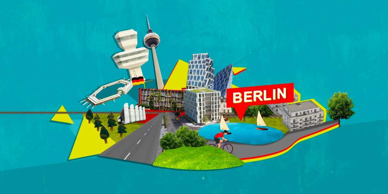 Illustrazione creativa di Berlino, città modello della green economy