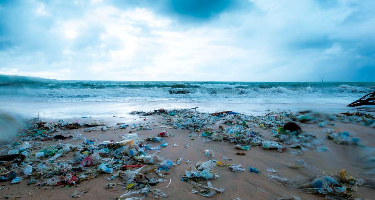 Rifiuti su una spiaggia, l’impronta umana è visibile negli ecosistemi e nel cambiamento climatico
